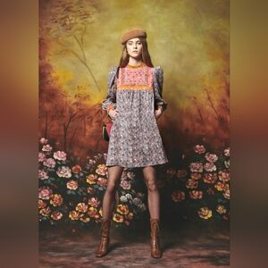 NEW CeliaB Corduroy Dress Size Medium Long Sleeve A-line